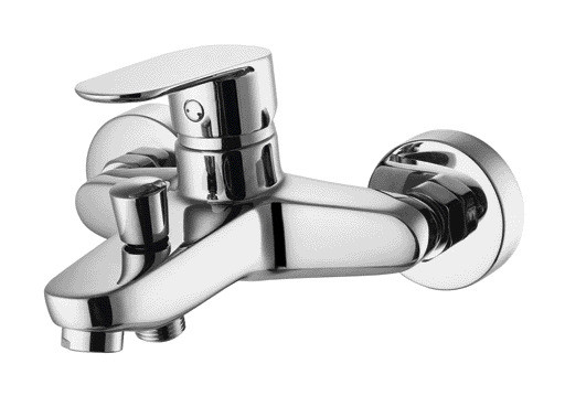 Çağdaş Tek Kolu Banyo Bataryası Duvar Montajı, Krom