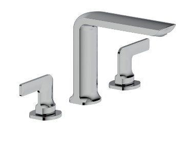 Yaygın 2 Saplı Banyo Lavabo Bataryası 3 Delik Krom Rengi