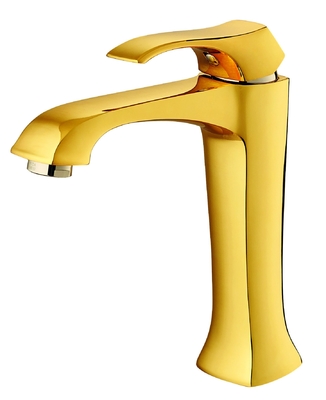 195mm Yüksek Altın Banyo Lavabo Muslukları Uzun Boyunlu Lavabo Musluğu Paslanma Önleyici