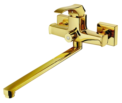 Antirust Açık Altın Altın Duvara Monte Küvet Bataryası Ekstra Uzun Banyo Bataryası
