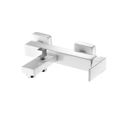 25mm Seramik Kartuş Beyaz Banyo Bataryası Muslukları Kare Banyo Duş Bataryası