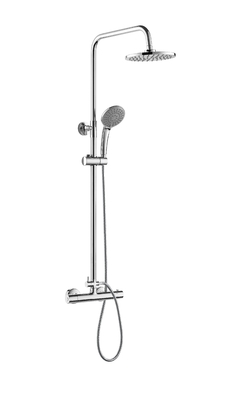 Modern Termostatik Duş Kolonu Seti 97cm-130cm Yuvarlak Duş Başlığı Duvar Tipi