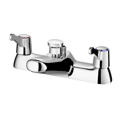 Çizilmeye Dayanıklı Cilalı Çift Kulplu Küvet Bataryası Centerset Lavabo Bataryası