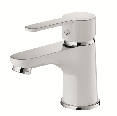 Tek Kollu Lavabo Bataryası seramik kartuş krom/Beyaz Banyo bataryası
