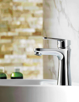 Modern Banyo Lavabo Bataryası Pirinç Krom Seramik Vanalı