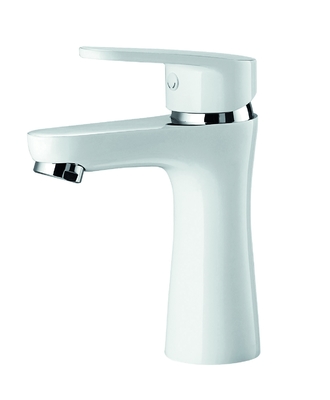 Çağdaş Banyo Lavabo Bataryası Pirinç yarım krom yarım beyaz