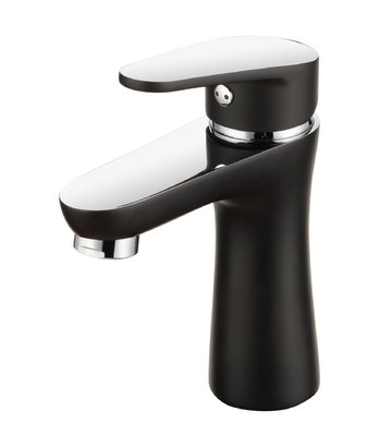 Çağdaş Banyo Lavabo Bataryası Pirinç yarı krom yarı siyah