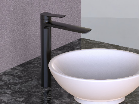 Pirinç Seramik Kartuş Banyo Havzası Mikser Dokunun Krom Siyah Yüksek Borulu