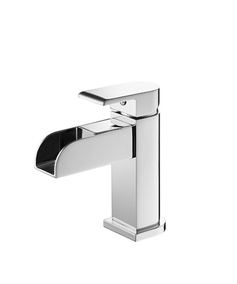 Banyo Lavabo Musluk Güvertesi Montaj Tek Kılavuz Şelale Havzası Karıştırıcı Musluk LED Tek Delik Chrome