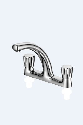 Vintage Chrome Monobloc Havuz Muslukları Üç Delik Çift Eldiven Banyo Karıştırıcı Musluk Antik Bakır Banyo Kapı Lavabo Musluk